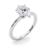 IGI Lab-Grown Pear Diamond 6 Claw Set Solitaire Engagement Ring, D Color VVS Clarity