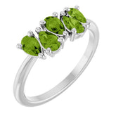 Pear Peridot Multi Stone Ring in Platinum
