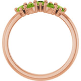 Pear Peridot Multi Stone Ring in Rose Gold