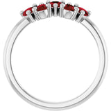 Pear Mozambique Garnet Multi Stone Ring in White Gold
