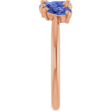 Pear Tanzanite Multi Stone Ring in Rose Gold