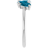Pear London Blue Topaz Multi Stone Ring in Platinum