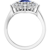 Oval Tanzanite Halo Ring with Diamond Accents in Gold