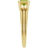 Emerald Peridot Solitaire Ring in Gold