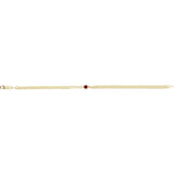 Round Natural Ruby Bezel-Set Solitaire Curb Link Bracelet In Gold & Platinum