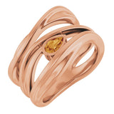 Pear Citrine Negative Space Ring in Rose Gold