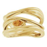 Pear Citrine Negative Space Ring in Yellow Gold