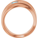 Pear Sky Blue Topaz Negative Space Ring in Rose Gold