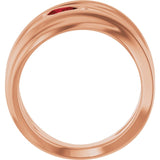 Pear Mozambique Garnet Negative Space Ring in Rose Gold