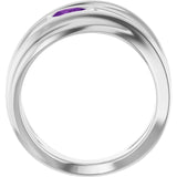 Pear Amethyst Negative Space Ring in White Gold