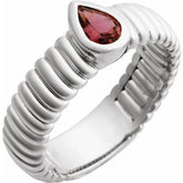 Pear Pink Tourmaline Solitaire Ring in Gold