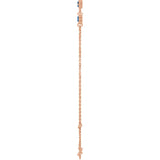3-Stone Lab-Grown Blue Sapphire & Round Bezel-Set Link Bracelet In Set