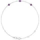 3-Stone Lab-Grown Alexandrite & Round Bezel-Set Link Bracelet In Set