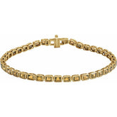 Emerald Natural Citrine Bezel-Set Line Bracelet In Gold & Platinum