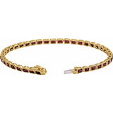 Emerald Natural Mozambique Garnet Bezel-Set Line Bracelet In Gold & Platinum