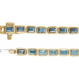 Emerald Natural Sky Blue Topaz Bezel-Set Line Bracelet In Gold & Platinum