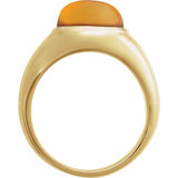 Oval Citrine Cabochon Ring in Gold