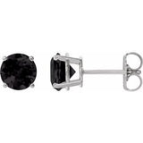 Onyx Round Stud Earrings in Gold and Platinum