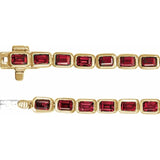 Emerald Lab-Grown Ruby Bezel-Set Line Bracelet In Gold & Platinum
