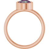 Round Lab-Grown Alexandrite Solitaire Ring in Gold