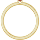 Round Mozambique Garnet Solitaire Ring in Gold