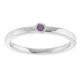 Round Alexandrite Solitaire Ring in White Gold