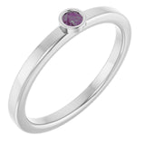 Round Alexandrite Solitaire Ring in Platinum