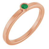 Round Lab-Grown Emerald Solitaire Ring in Rose Gold