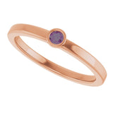 Round Alexandrite Solitaire Ring in Rose Gold