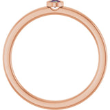Round Alexandrite Solitaire Ring in Rose Gold