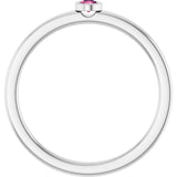 Round Pink Tourmaline Solitaire Ring in Platinum