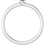 Round Alexandrite Solitaire Ring in Platinum