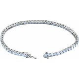 Round Natural Aquamarine Line Bracelet In Gold & Platinum