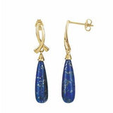 Lapis Briolette Stud Earrings in Gold and Platinum