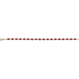 Oval Lab-Grown Ruby Line Bracelet In Gold & Platinum