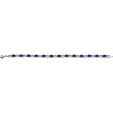 Oval Lab-Grown Blue Sapphire Line Bracelet In Gold & Platinum