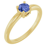 Round Tanzanite Solitaire Ring in Yellow Gold