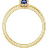 Round Tanzanite Solitaire Ring in Yellow Gold
