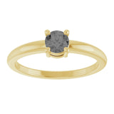 Round Gray Spinel Solitaire Ring in Yellow Gold