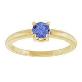 Round Tanzanite Solitaire Ring in Yellow Gold