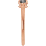 Round Gray Spinel Solitaire Ring in Rose Gold