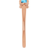 Round Swiss Blue Topaz Solitaire Ring in Rose Gold