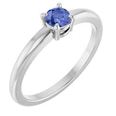 Round Tanzanite Solitaire Ring in Platinum