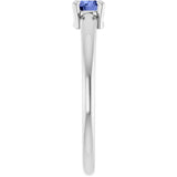 Round Tanzanite Solitaire Ring in Platinum
