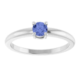 Round Tanzanite Solitaire Ring in Platinum