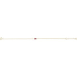 Straight Baguette Natural Ruby Baguette Bracelet In Gold & Platinum