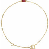 Straight Baguette Natural Ruby Baguette Bracelet In Gold & Platinum