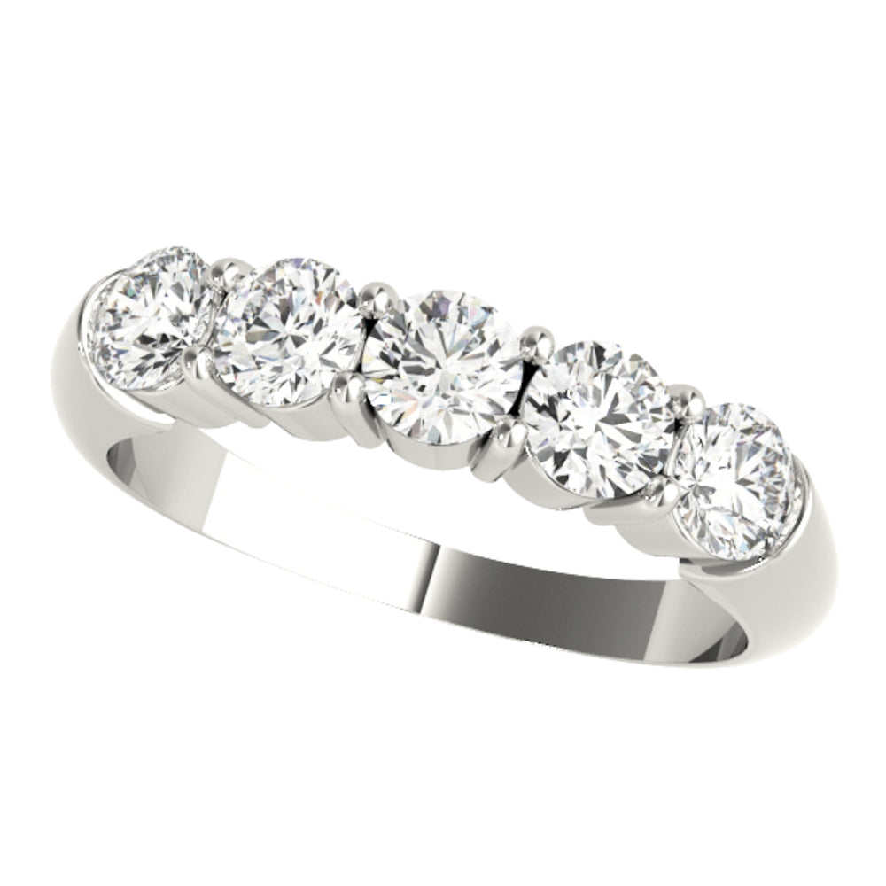 Lab grown 5 stone diamond ring, 0.50ct diamond wedding band