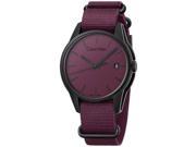 Men's Calvin Klein Tone Burgendy Canvas Strap Watch K7K514UP