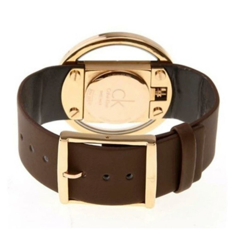 CK Calvin Klein K9423503 Glam Brown Leather Strap Women's Watch One Size